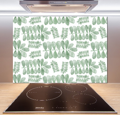 Panel de pared de cocina hojas verdes