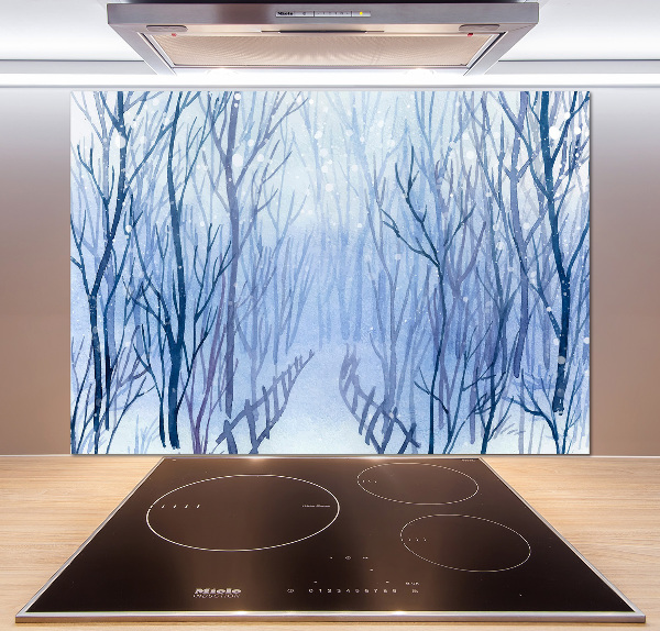 Panel de pared de cocina Bosque en invierno