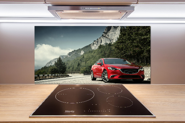 Panel de pared de cocina Coche en las montañas