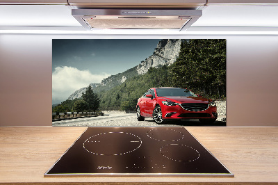 Panel de pared de cocina Coche en las montañas