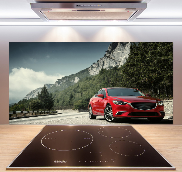 Panel de pared de cocina Coche en las montañas