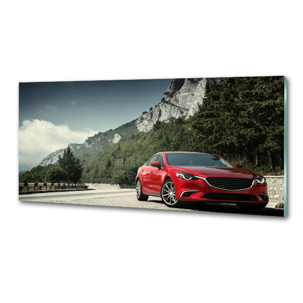 Panel de pared de cocina Coche en las montañas