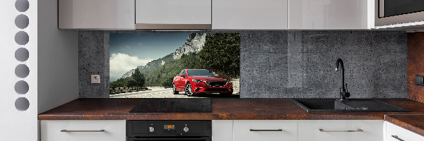 Panel de pared de cocina Coche en las montañas