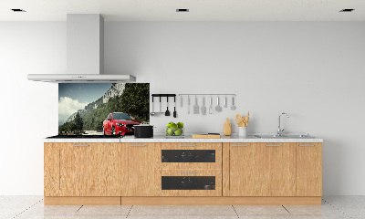Panel de pared de cocina Coche en las montañas
