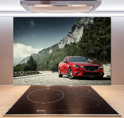 Panel de pared de cocina Coche en las montañas