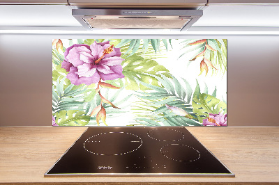 Panel para cocina flores hawaianas