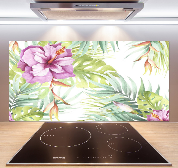 Panel para cocina flores hawaianas