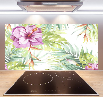 Panel para cocina flores hawaianas
