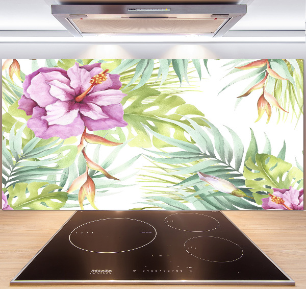 Panel para cocina flores hawaianas