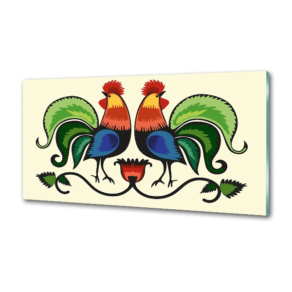 Panel antisalpicaduras Patrón popular de gallos