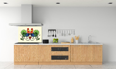 Panel antisalpicaduras Patrón popular de gallos