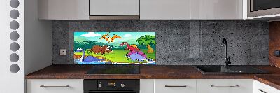 Panel de pared de cocina Dinosaurios