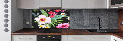 Panel de pared de cocina flores hawaianas