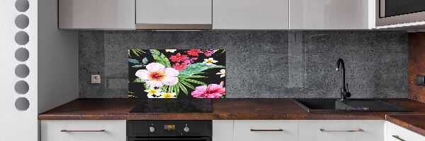 Panel de pared de cocina flores hawaianas