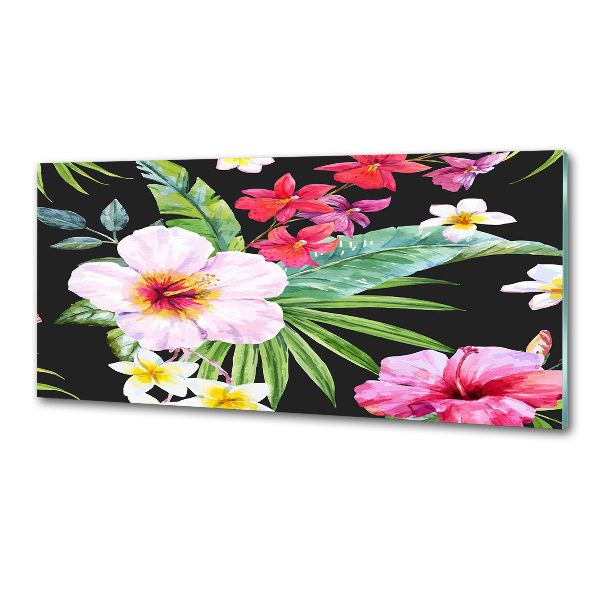 Panel de pared de cocina flores hawaianas