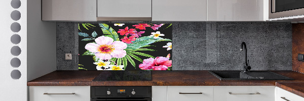 Panel de pared de cocina flores hawaianas