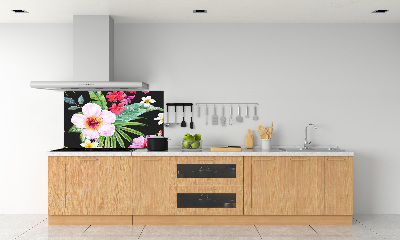 Panel de pared de cocina flores hawaianas