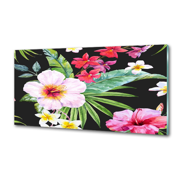 Panel de pared de cocina flores hawaianas