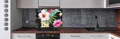 Panel de pared de cocina flores hawaianas