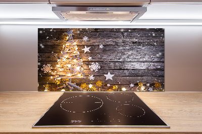 Salpicadero de cocina Árbol de Navidad iluminado