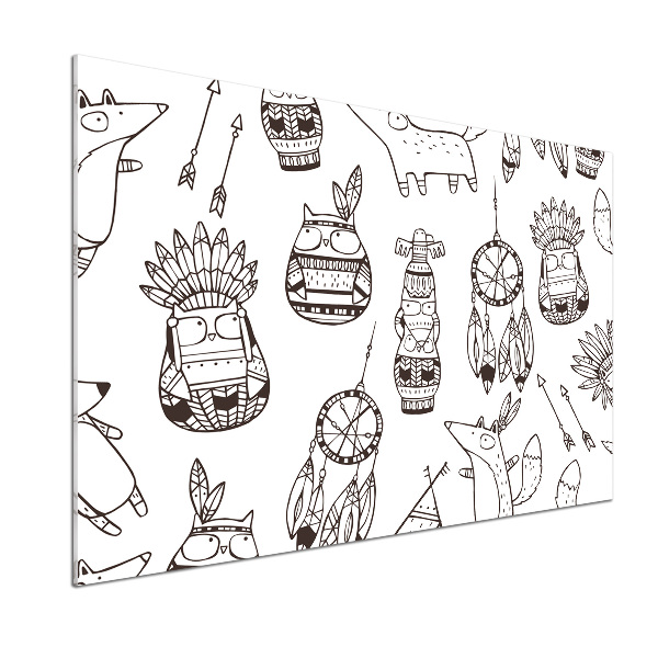 Panel antisalpicaduras búhos indios