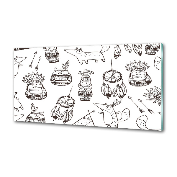 Panel antisalpicaduras búhos indios