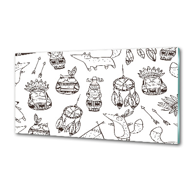 Panel antisalpicaduras búhos indios