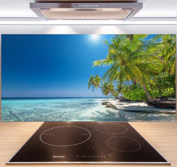 Panel antisalpicaduras Playa de Maldivas