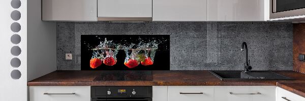 Panel para cocina Fresas bajo el agua