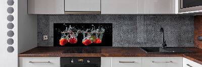 Panel para cocina Fresas bajo el agua