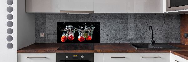 Panel para cocina Fresas bajo el agua