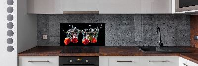 Panel para cocina Fresas bajo el agua