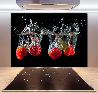 Panel para cocina Fresas bajo el agua