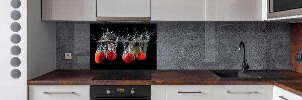 Panel para cocina Fresas bajo el agua