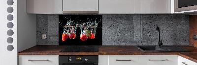 Panel para cocina Fresas bajo el agua