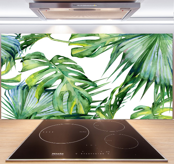 Salpicadero para cocina hojas tropicales