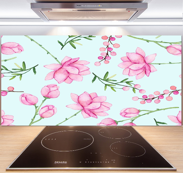 Panel de pared de cocina Flores y bayas