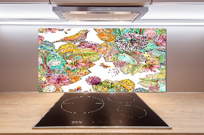 Panel de pared de cocina Pájaro y adornos