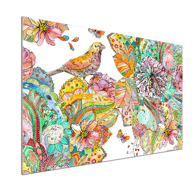 Panel de pared de cocina Pájaro y adornos