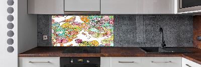 Panel de pared de cocina Pájaro y adornos