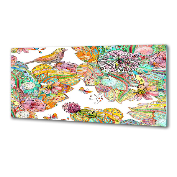 Panel de pared de cocina Pájaro y adornos