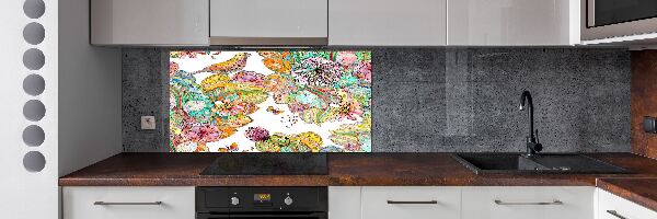 Panel de pared de cocina Pájaro y adornos