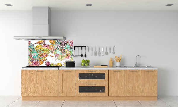 Panel de pared de cocina Pájaro y adornos