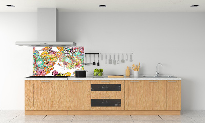 Panel de pared de cocina Pájaro y adornos