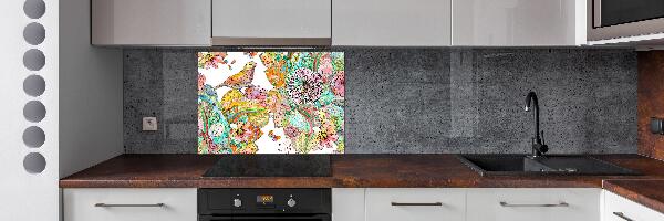 Panel de pared de cocina Pájaro y adornos