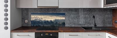 Panel para cocina Niebla sobre el bosque