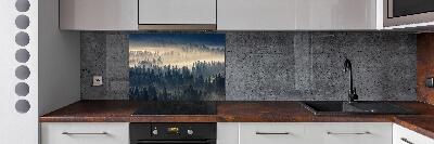Panel para cocina Niebla sobre el bosque