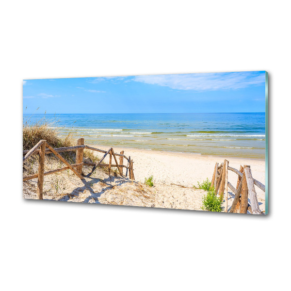 Panel antisalpicaduras Entrada a la playa