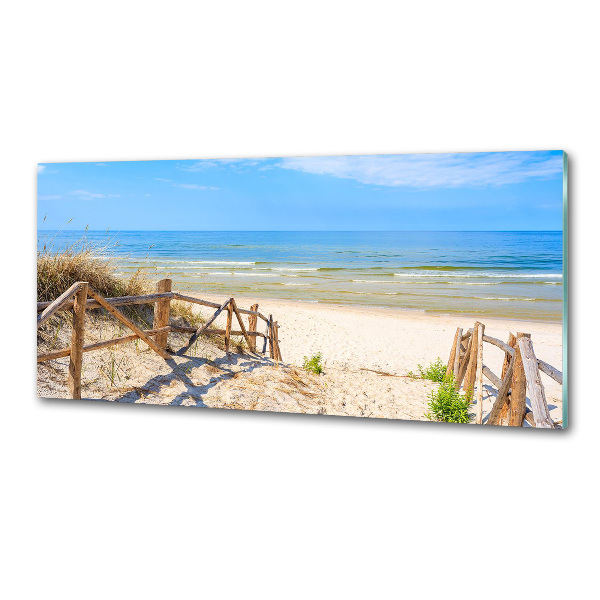 Panel antisalpicaduras Entrada a la playa