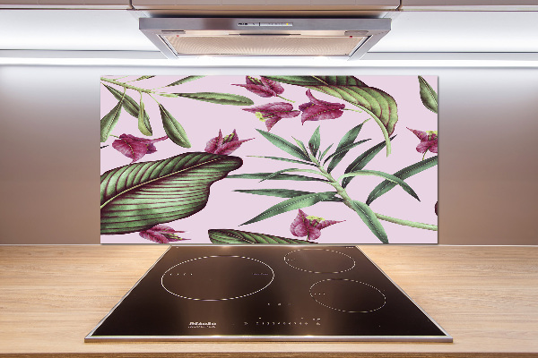 Panel para cocina flores tropicales